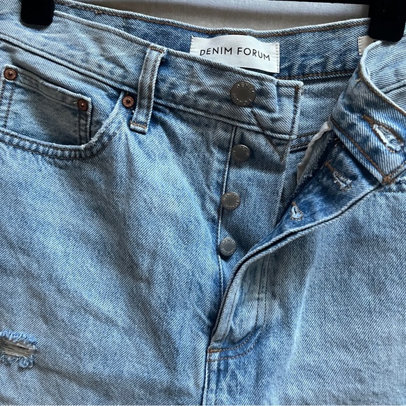 Denim Forum The Yoko Mid Thigh Short Organic Cotton jean shorts Sz 27 - Picture 5 of 11